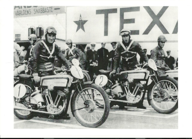 Stanley Woods with his Husqvarna in Saxtorp