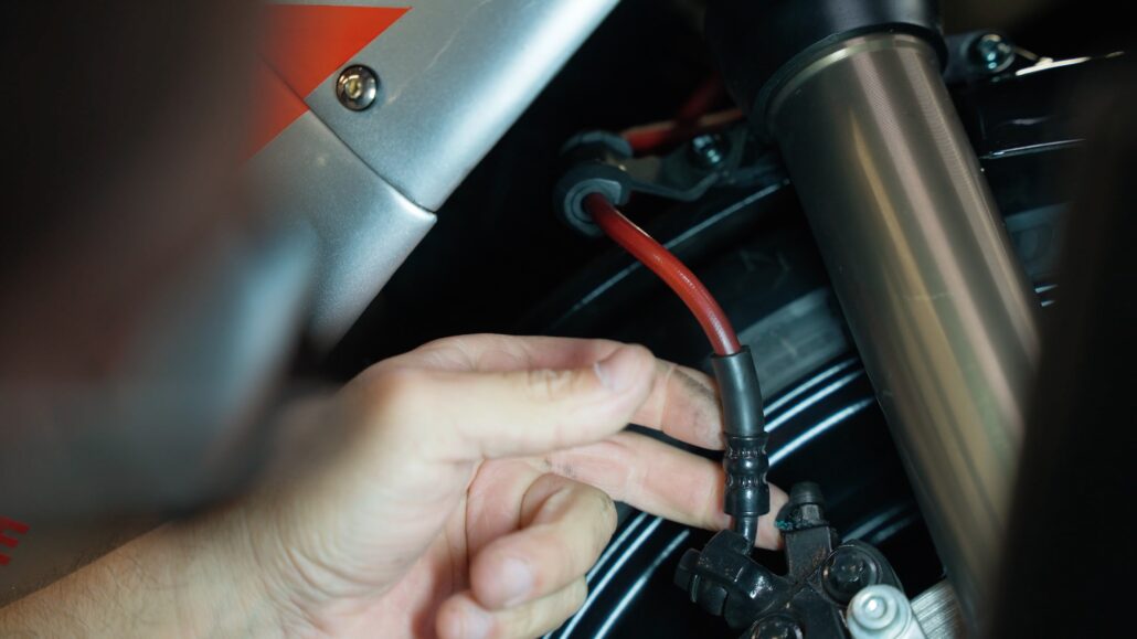 checking motorcycle brake lines