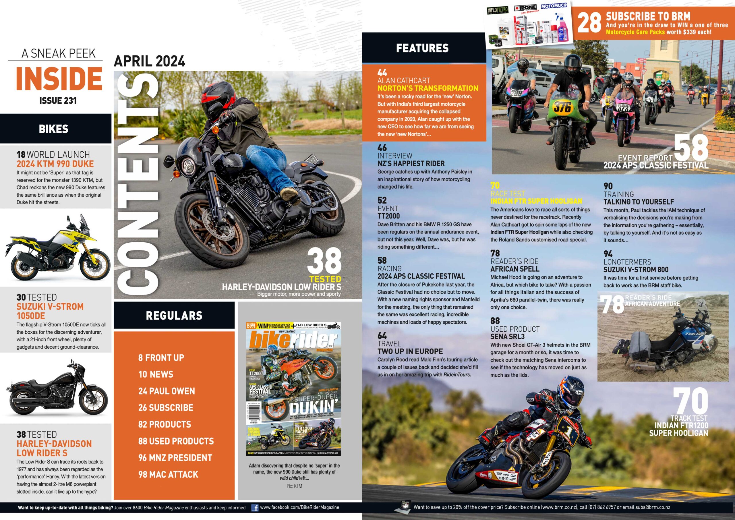 KTM 990 Duke, Suzuki V-Strom 1050DE, Harley-Davidson Low Rider S, Norton Motorcycles, APS Classic Festival, TT2000