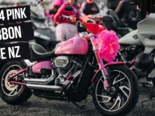 Pink Ribbon Charity motorcycle ride with Harley-Davidson