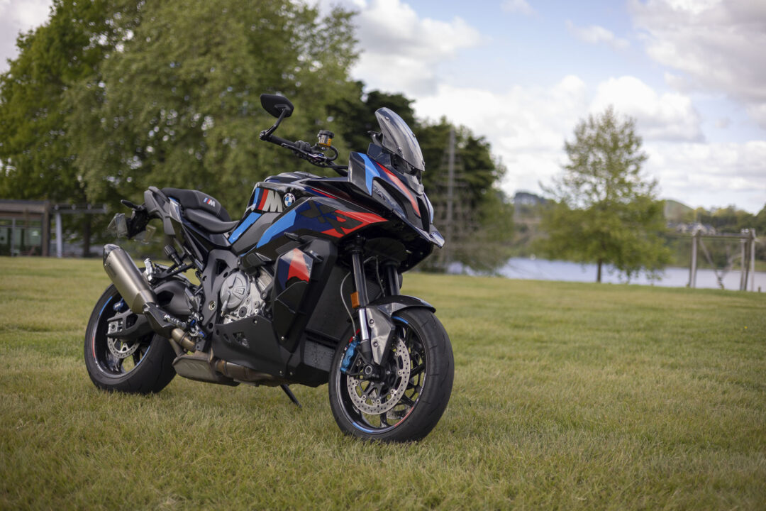 BMW M1000XR static parking on grass