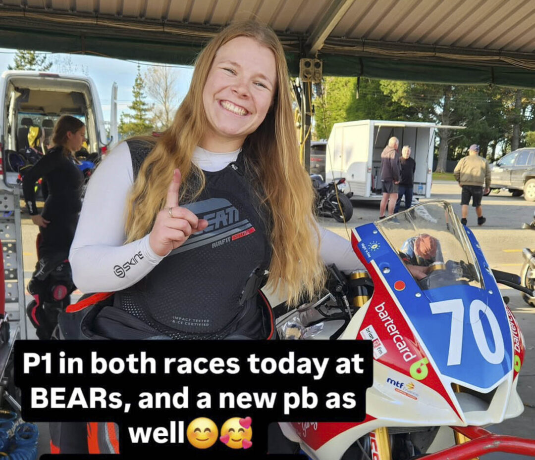 Harriet Grace achieved a PB on her first Bridgestone outing on her Supersport 300