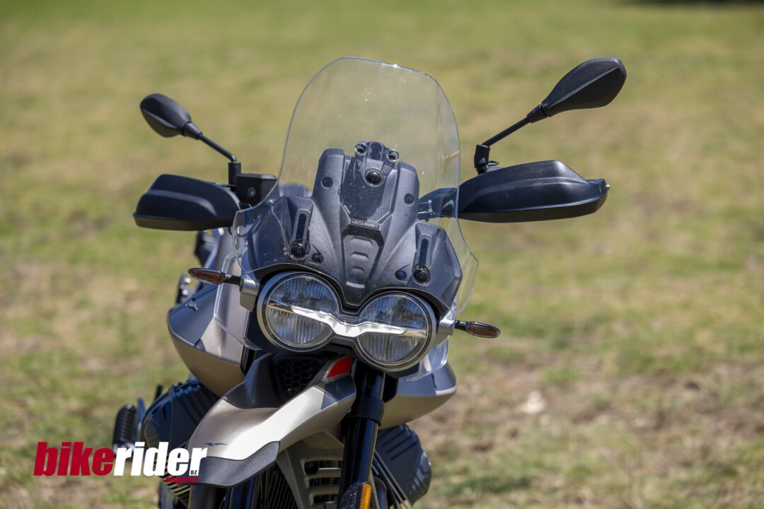 Moto Guzzi V85TT Travel DRL headlight and screen BRM NZ