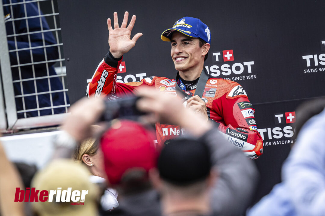MWP-24.05.25-MotoGP Rd7 Silverstone Sat MotoGP Sprint Race-Marc Marquez waving to crowd winning