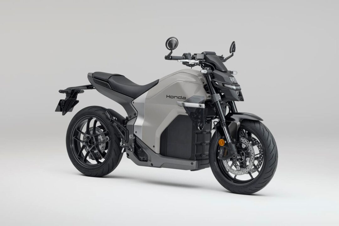 Honda WN7 EV electric motorcycle grey