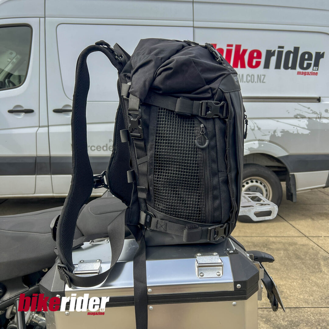 Oxford Atlas B-20 Backpack, the best motorcycle backpack, side mesh