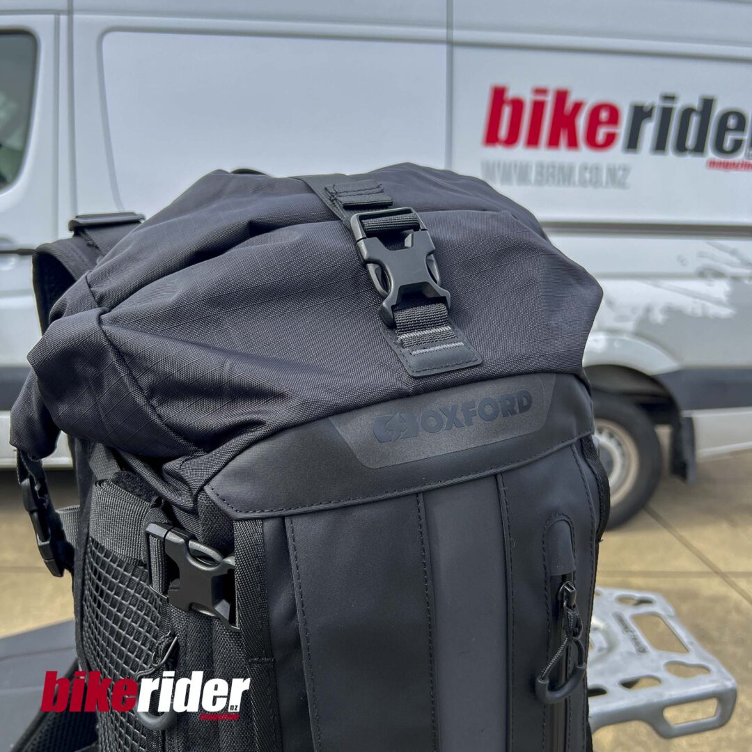 Oxford Atlas B-20 Backpack, the best motorcycle backpack, roll top