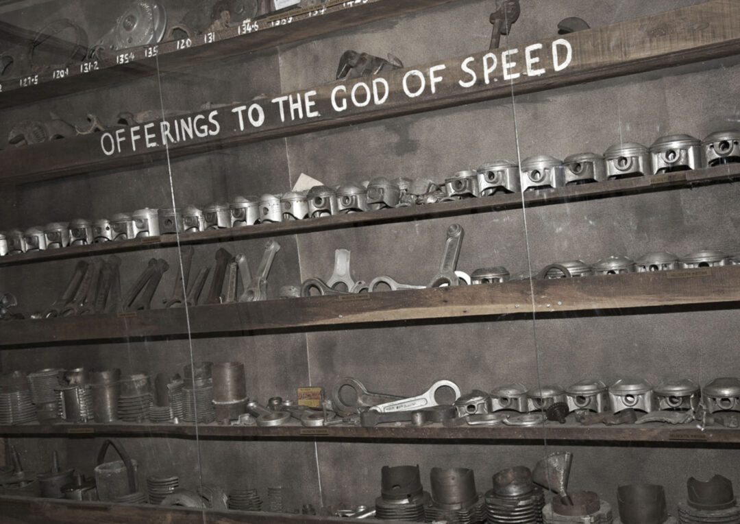 Burt Munro offerings to the god of speed pistons