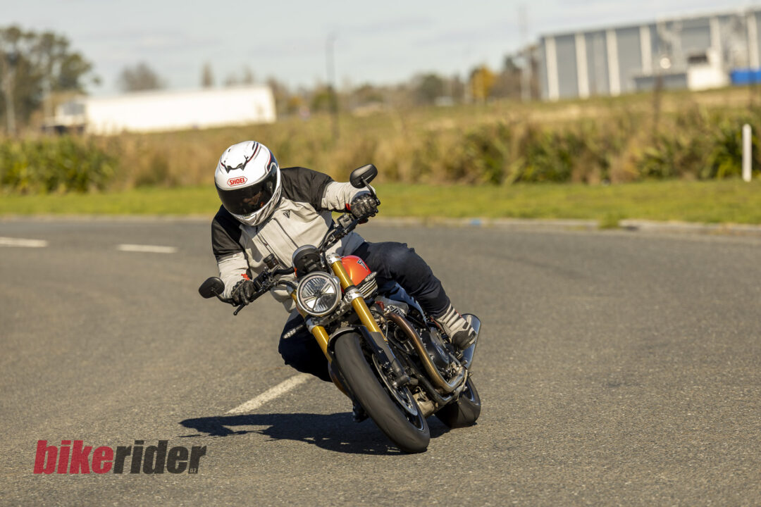 Triumph Speed Twin 1200 RS review NZ road action corner