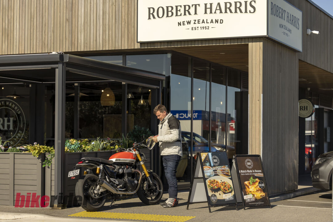 Triumph Speed Twin 1200 RS review NZ road static cool coffee