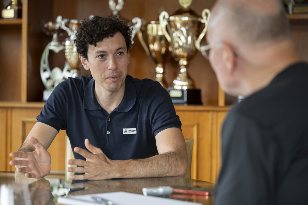 Alan Cathcart with new MV Agusta boss