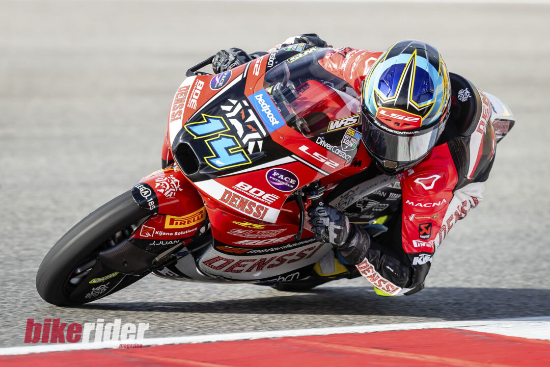 Cormac Buchanan Moto 3 action Portugal, LS2 helmet