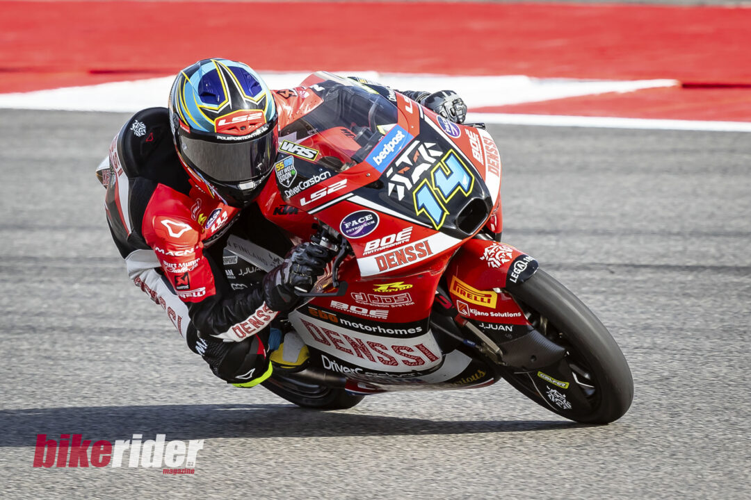 Cormac Buchanan Moto 3 action Portugal, LS2 helmet