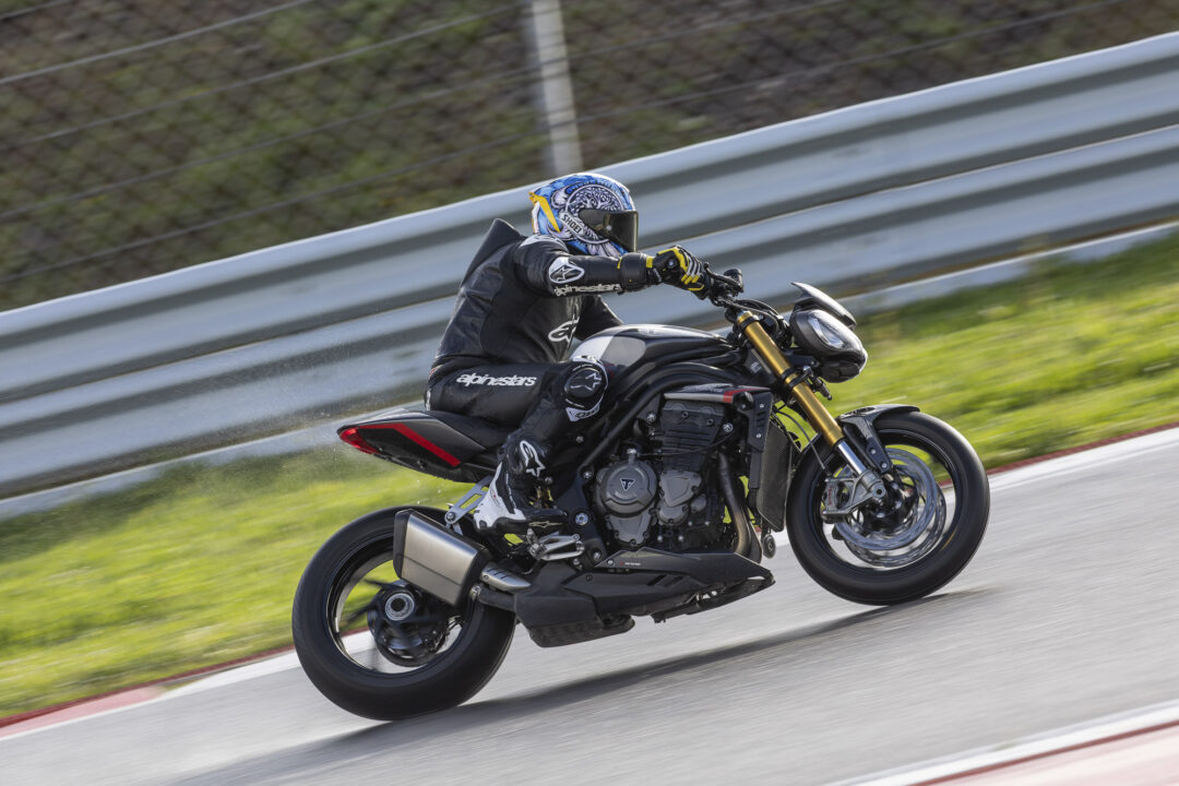Triumph Speed Triple 120RS action track wet