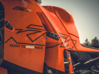 KTM 990 RC R side profile showing new fairing and Ready To Race graphics