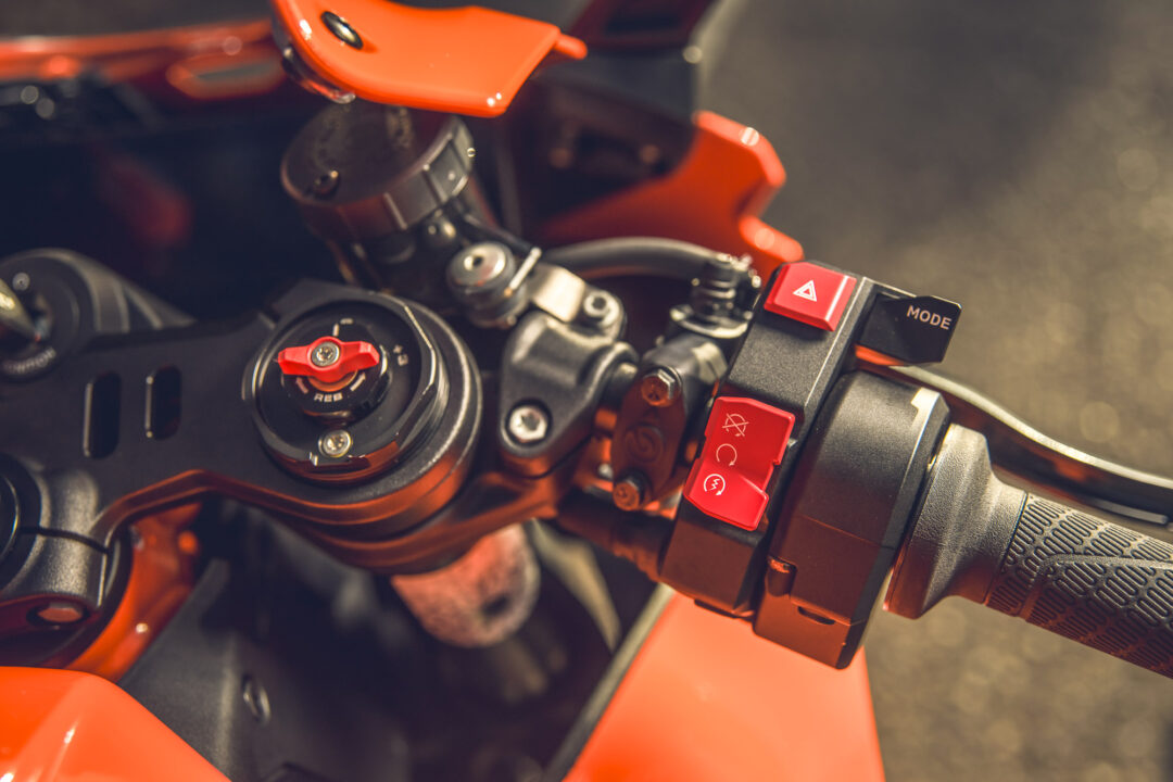 KTM 990 RC R cockpit new switchgear and mode switch