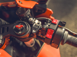 KTM 990 RC R cockpit new switchgear and mode switch