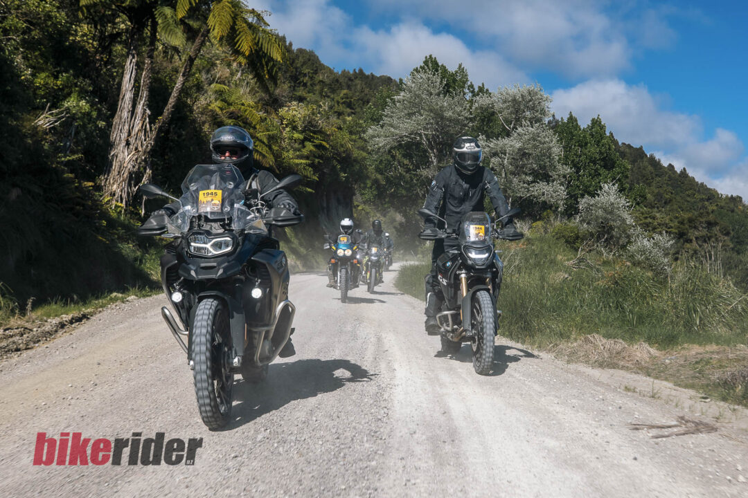 BMW GS Rallye riders tackling gravel roads in the Rangitikei region F900GS