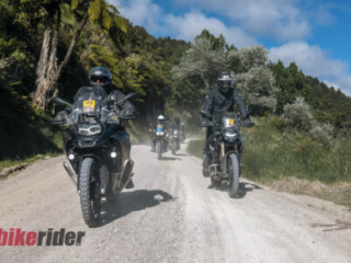 BMW GS Rallye riders tackling gravel roads in the Rangitikei region F900GS