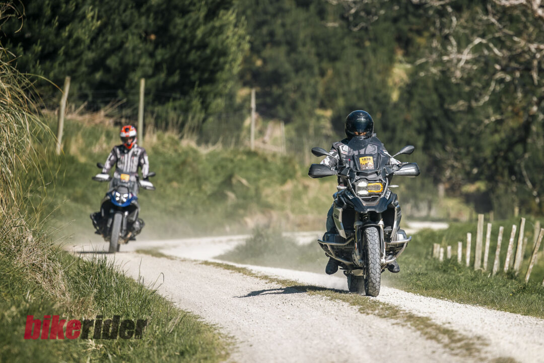 BMW GS Rallye riders tackling gravel roads in the Rangitikei region R 1250 GS
