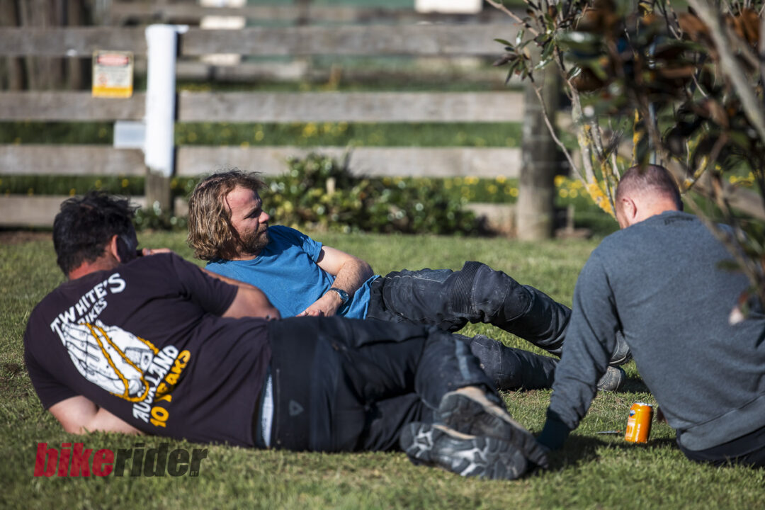Riders resting after the BMW GS Rallye 2025