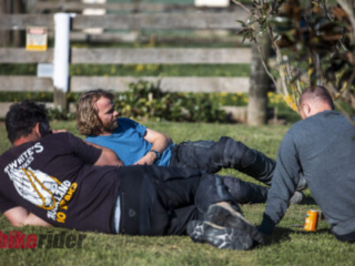Riders resting after the BMW GS Rallye 2025