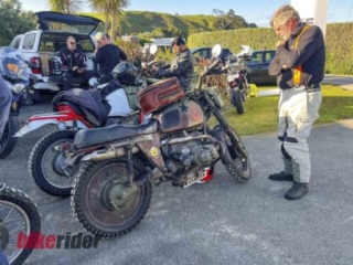 Checking out an air-cooled BMW GS at the BMW Rallye