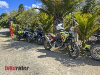 Riders departing the Moto71 museum at the BMW GS Rallye 2025 in New Zealand - F 900 GS