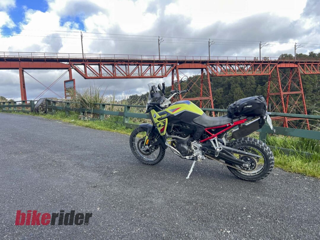 BMW F900GS adventure bike on Metzeler Karoo 4 tyres at the GS Rallye Whanganui