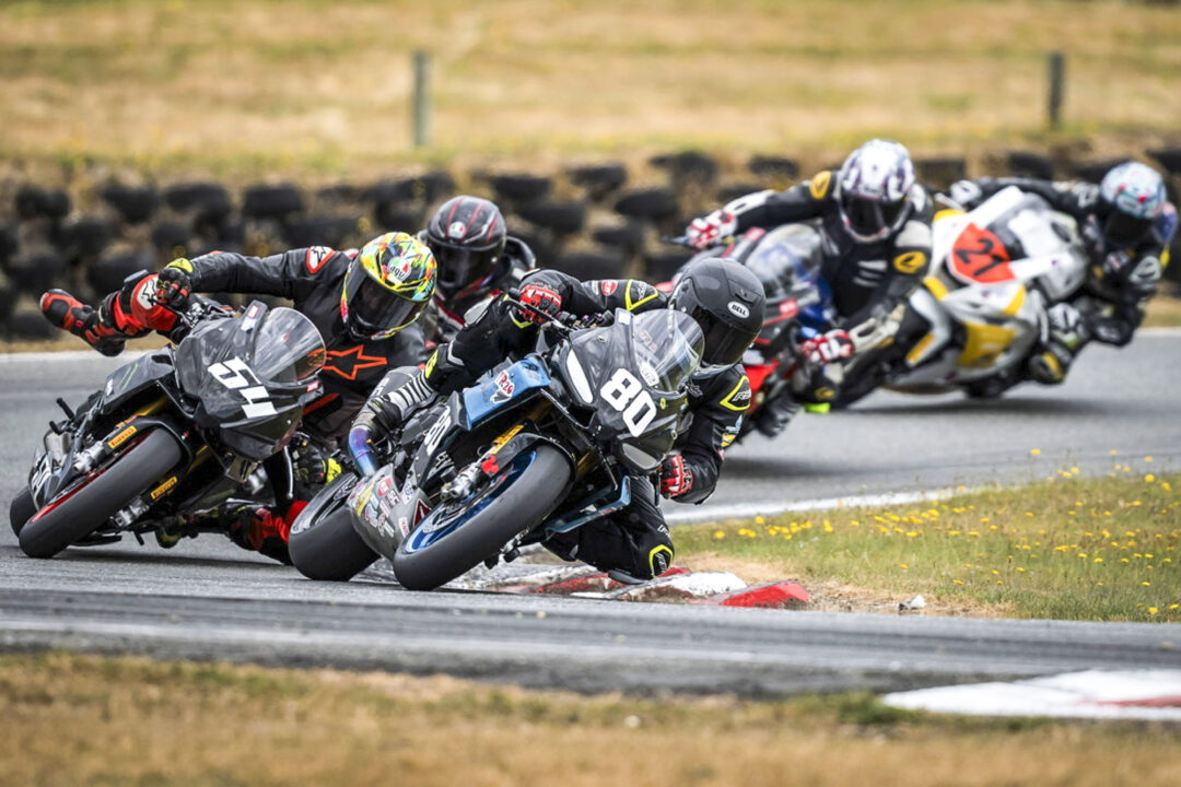 Luke Ryder on the Aprilia RS660 racing at NZSBK