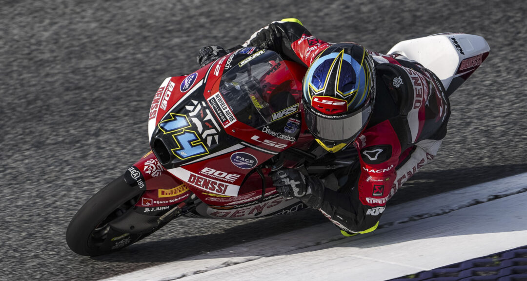Cormac Buchanan in action for the BOE Motorsports team during the Moto3 World Championship. Photo: Manu Tormo