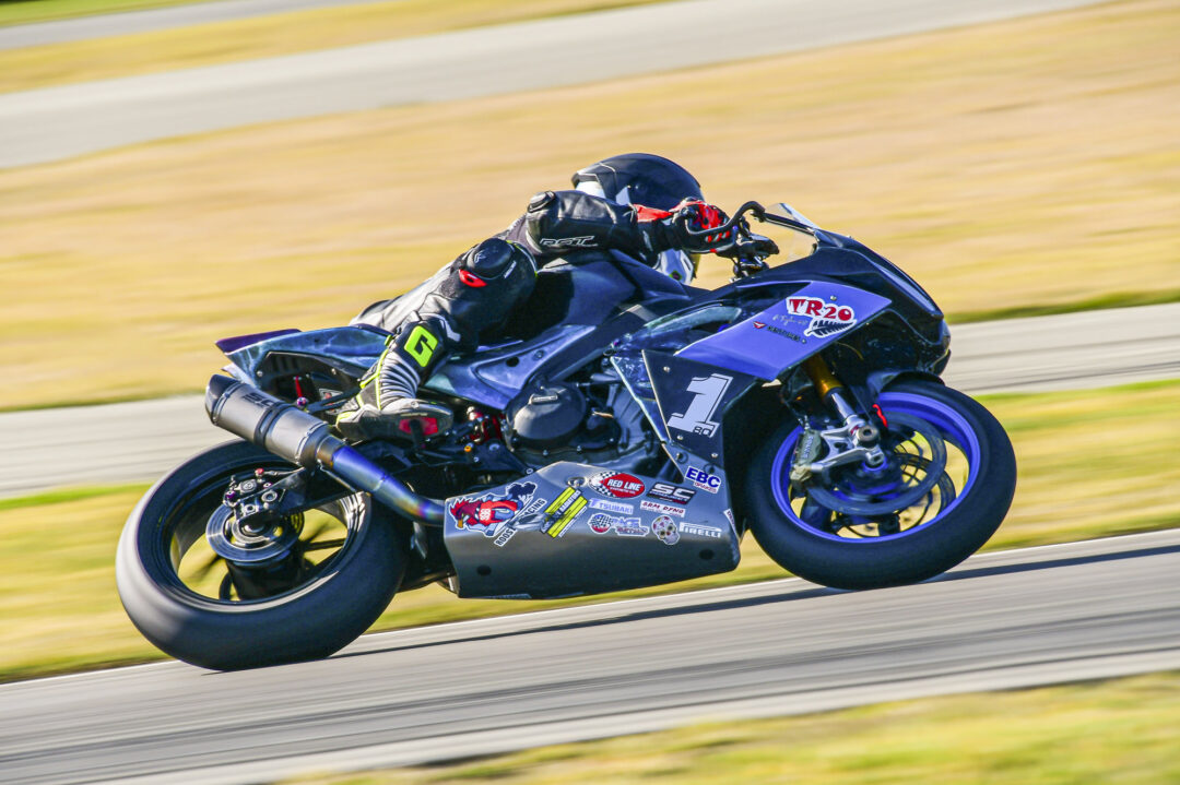 Luke Ryder on the Aprilia RS660 racing at NZSBK