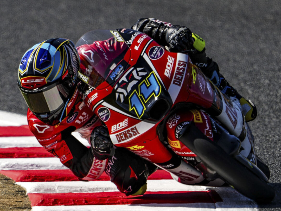 Cormac Buchanan in action for the BOE Motorsports team during the Moto3 World Championship. Photo: Manu Tormo