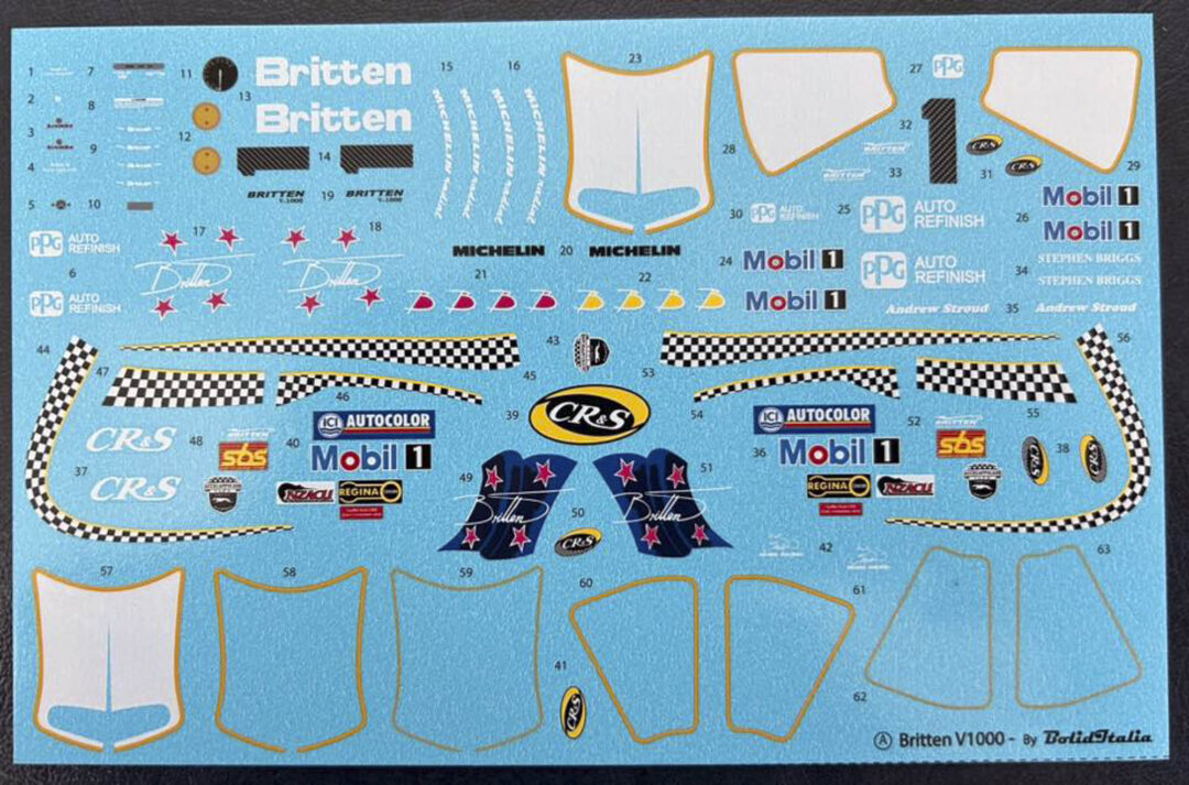 Britten V1000 model sticker kit