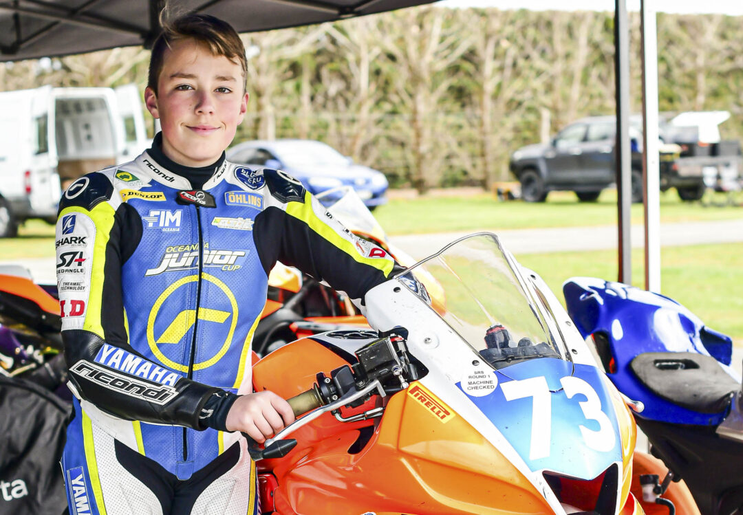 Hunter Charlett and his race bike