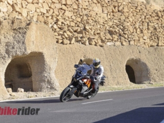 KTM 1390 Super Adventure EVO S review action on the road cornering