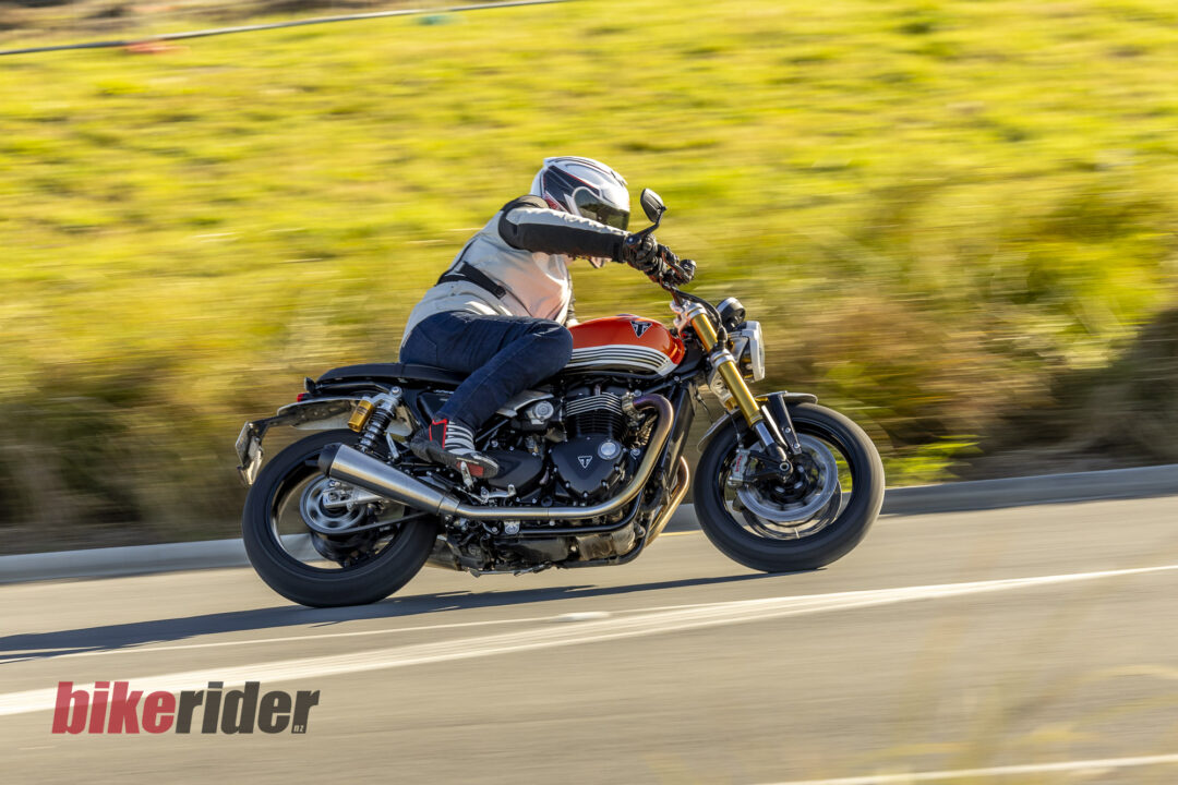 Triumph Speed Twin 1200 review action NZ road