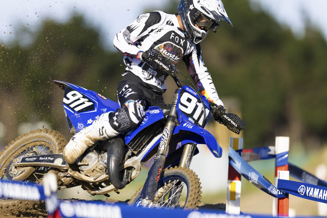 Carson Carroll, of Waipukurau, goes 1-2-3 for second overall in the MX125 at the opening round of the 2026 Yamaha New Zealand Motocross Championships held at The Sandpit motocross track, Invercargill, Southland, New Zealand. Photo: MNZ/Derek Morrison