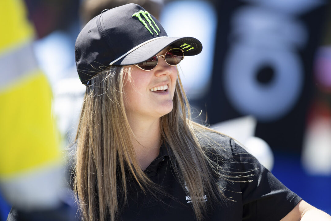 Four-time World Motocross Champion Courtney Duncan greets fans at the opening round of the 2026 Yamaha New Zealand Motocross Championships held at The Sandpit motocross track, Invercargill, Southland, New Zealand. Photo: MNZ/Derek Morrison