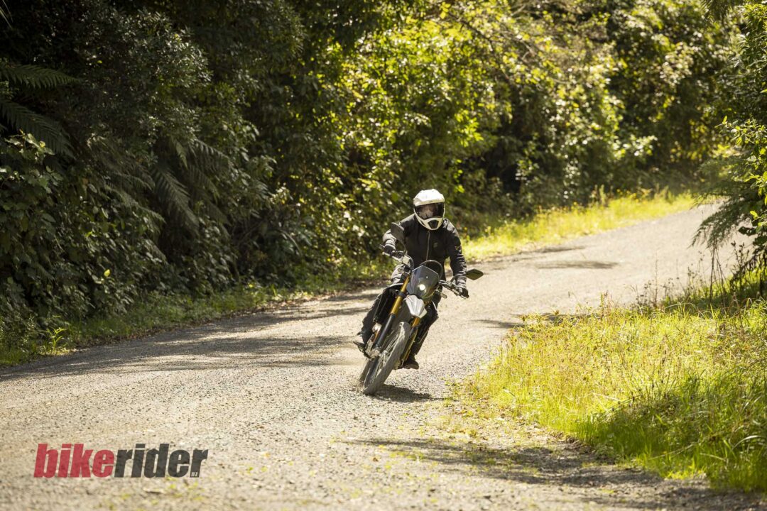 Suzuki DR-Z4S action gravel road
