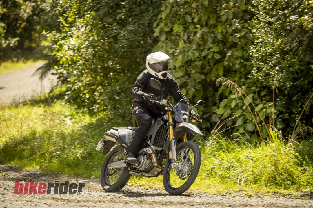 Suzuki DR-Z4S action gravel road