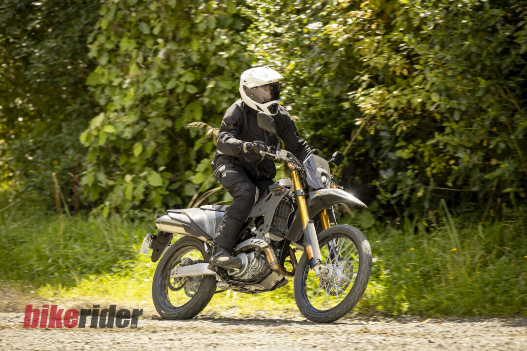 Suzuki DR-Z4S action gravel road