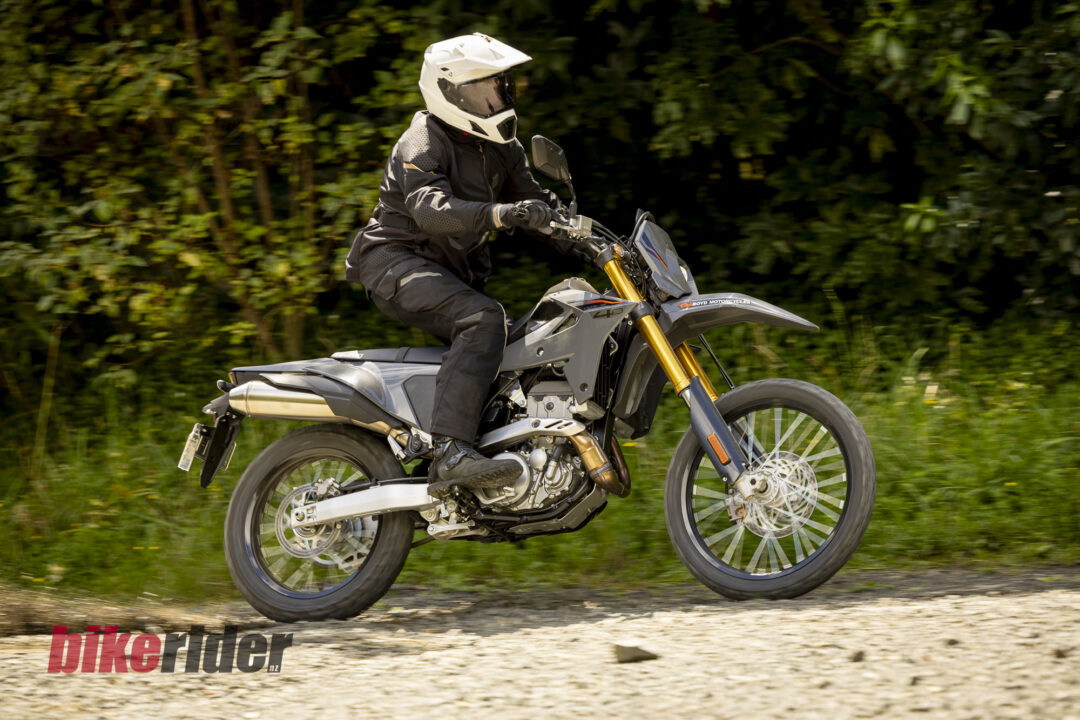 Suzuki DR-Z4S action gravel road