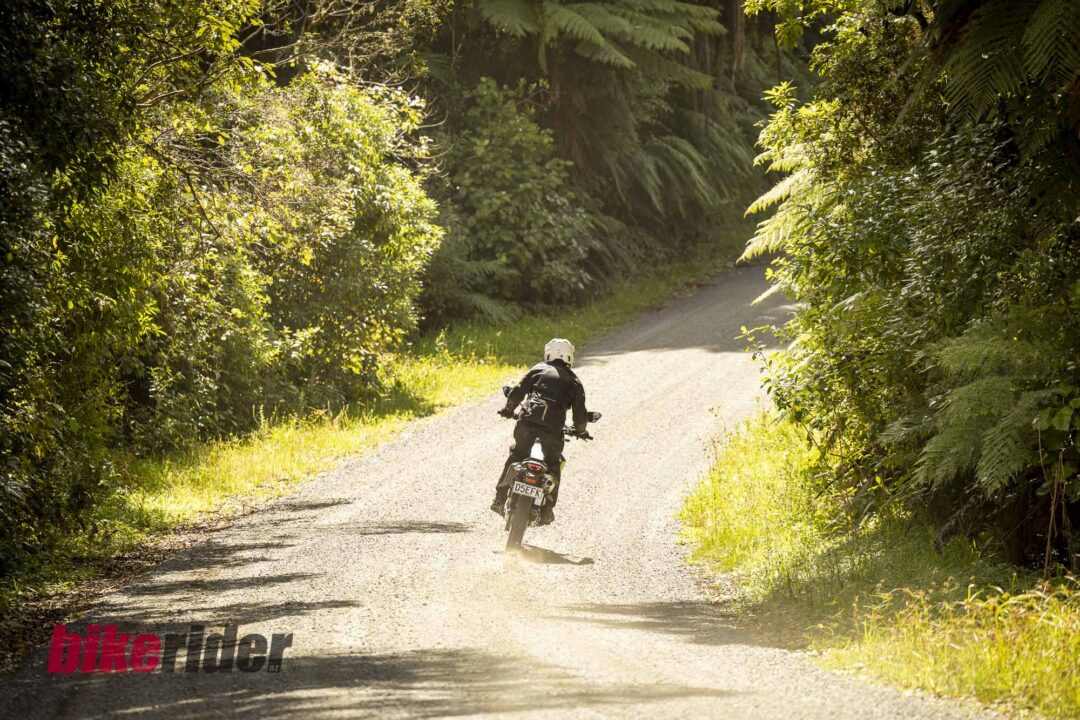 Suzuki DR-Z4S action gravel road