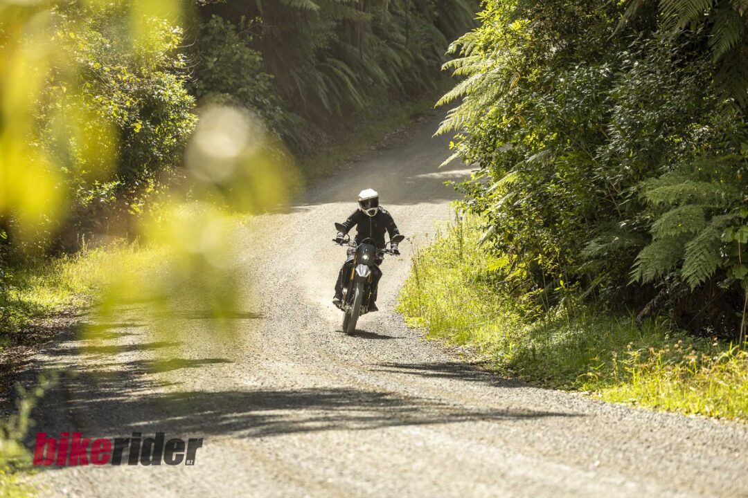Suzuki DR-Z4S action gravel road