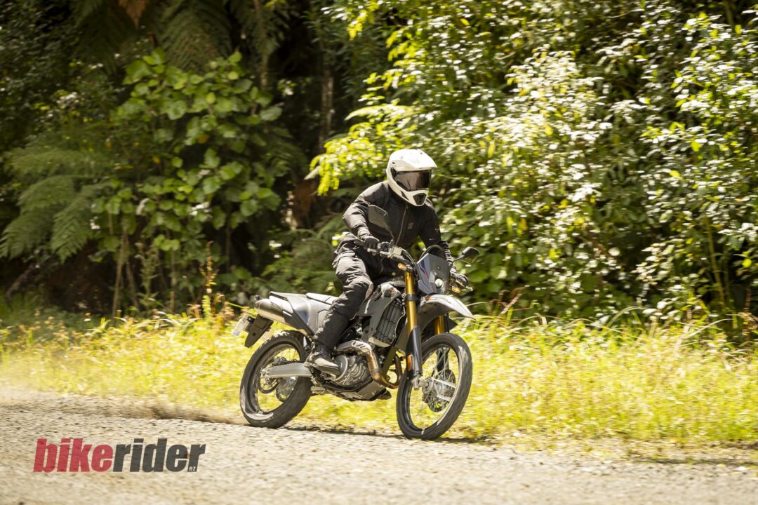 Suzuki DR-Z4S action gravel road