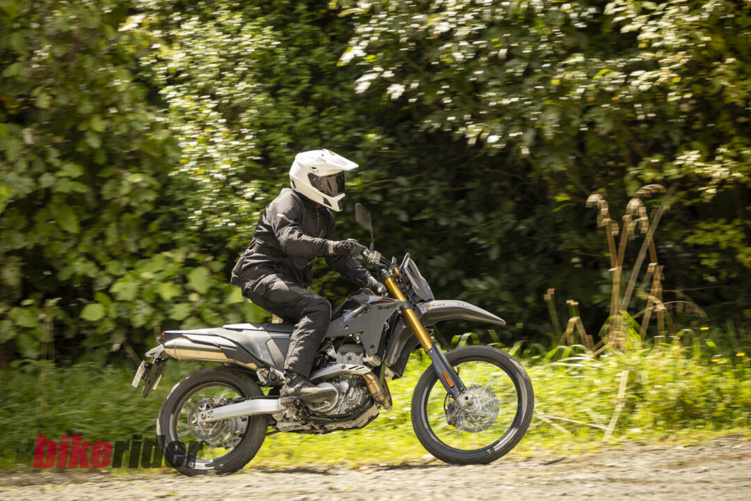 Suzuki DR-Z4S action gravel road