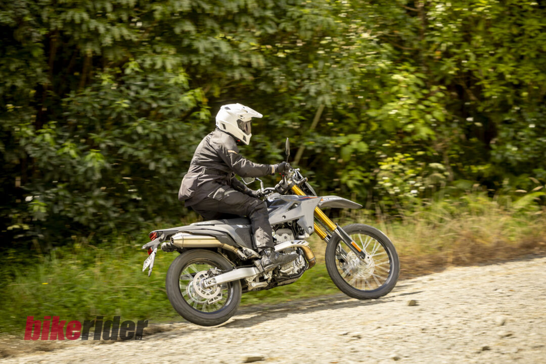 Suzuki DR-Z4S action gravel road