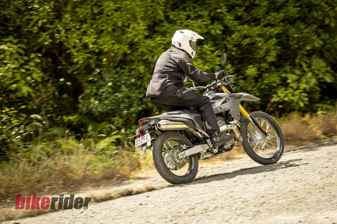 Suzuki DR-Z4S action gravel road