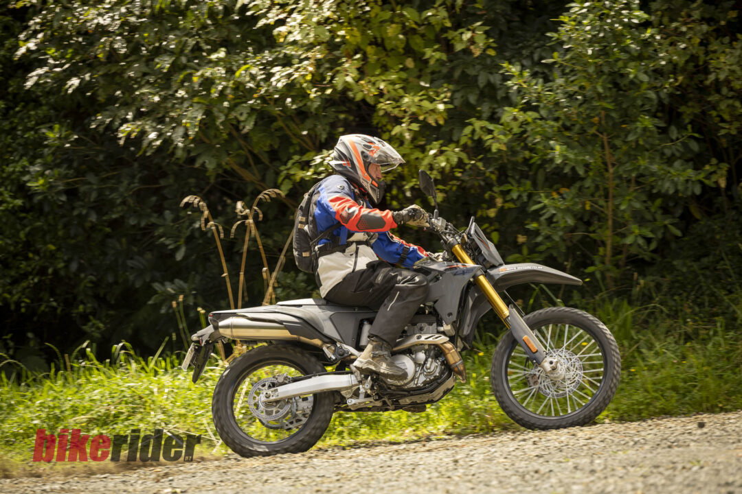 Suzuki DR-Z4S action gravel road